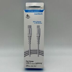 Naztech Fast Charge USB-C To‎ 8 Pin Cable 6ft Compatible With Most Apple Devices
